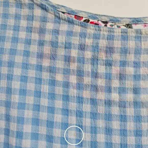 Matilda Jane  Rural Route Gingham Blue White Top Size S Floral - Picture 8 of 8